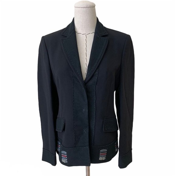 Iconic Rare MOSCHINO Cheap and Chic Black Said Sew Sewing Kit Jacket sz 8 - Picture 2 of 12